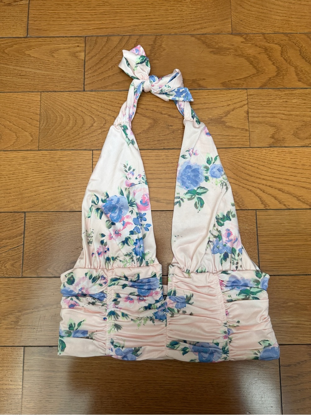 Zara Pink Floral Halter Crop Top
